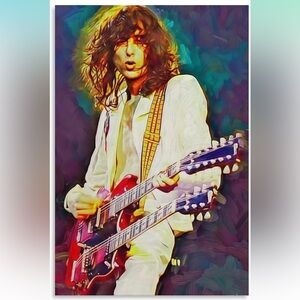 NWOT Jimmy Page Unframed‎ Print LED Zeppelin Band Poster